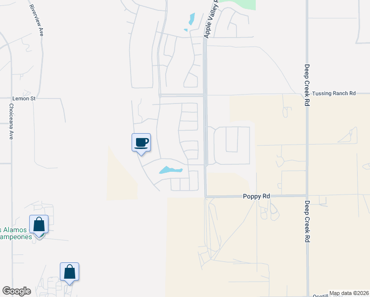 map of restaurants, bars, coffee shops, grocery stores, and more near 10343 Wilmington Lane in Apple Valley