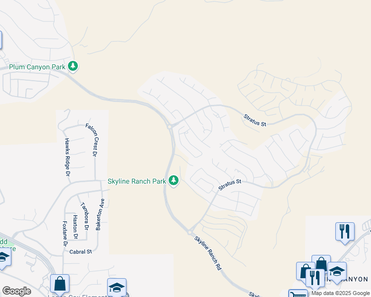 map of restaurants, bars, coffee shops, grocery stores, and more near Astro Court in Los Angeles County