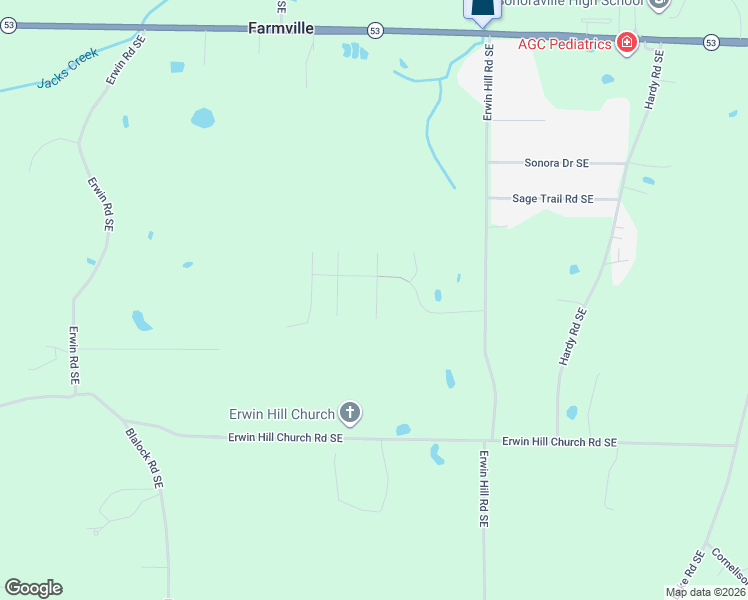 map of restaurants, bars, coffee shops, grocery stores, and more near 145 Peach Blossom Lane Southeast in Calhoun
