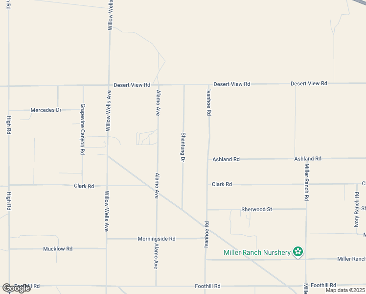 map of restaurants, bars, coffee shops, grocery stores, and more near Shantung Drive in Lucerne Valley