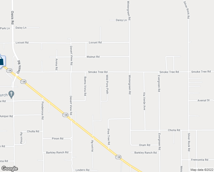 map of restaurants, bars, coffee shops, grocery stores, and more near Wild Pony Path in Pinon Hills