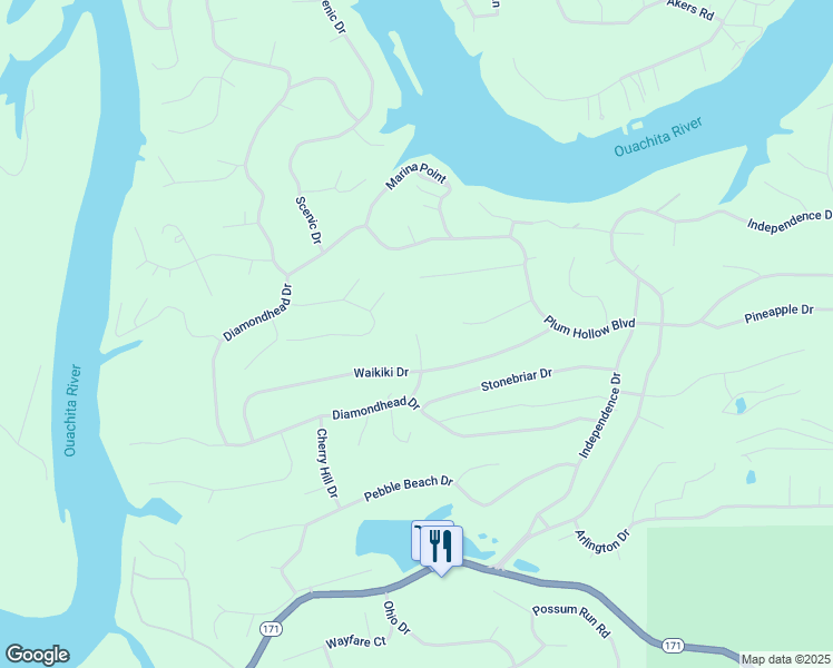map of restaurants, bars, coffee shops, grocery stores, and more near 317 Gatewood Court in Garland