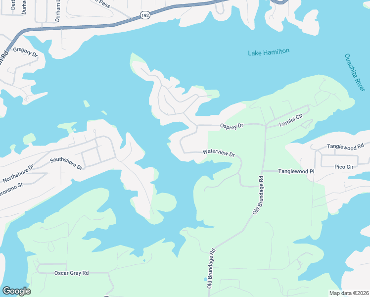 map of restaurants, bars, coffee shops, grocery stores, and more near 145 Waterview Drive in Garland County