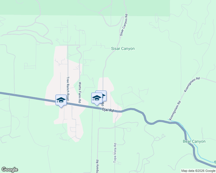 map of restaurants, bars, coffee shops, grocery stores, and more near 12293 Topa Lane in Santa Paula