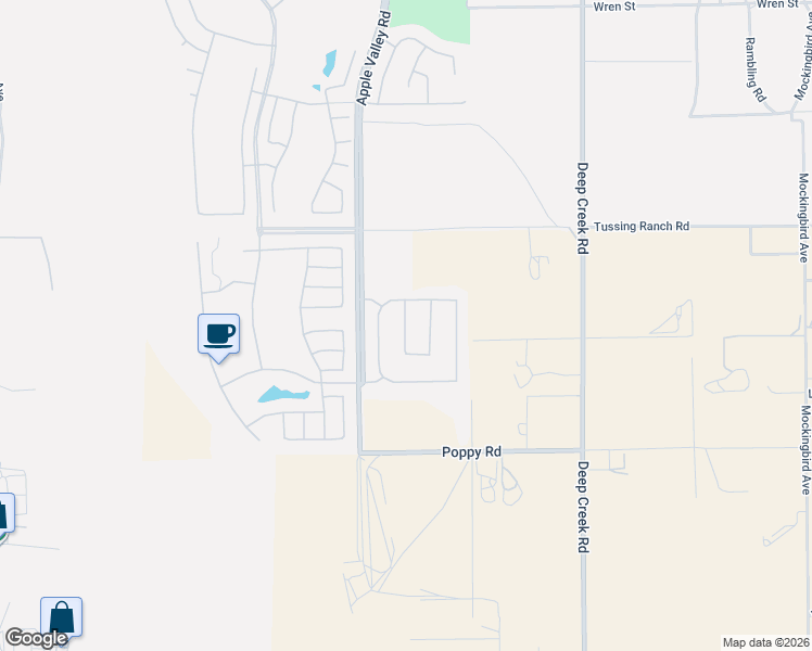 map of restaurants, bars, coffee shops, grocery stores, and more near 10292 Silverberry Street in Apple Valley