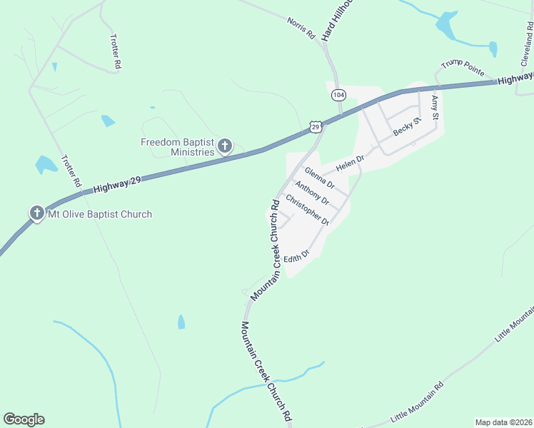 map of restaurants, bars, coffee shops, grocery stores, and more near 503 Mountain Creek Church Road in Anderson