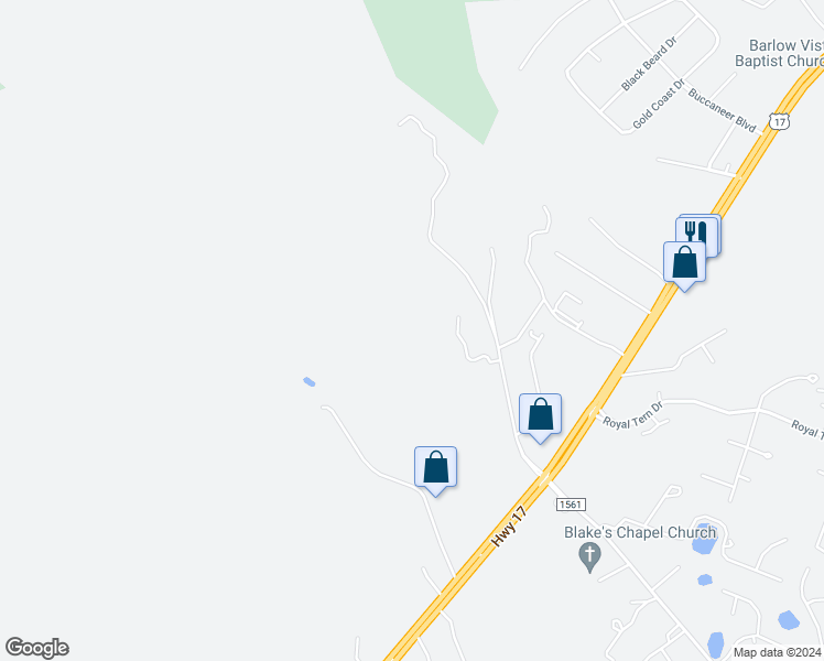 map of restaurants, bars, coffee shops, grocery stores, and more near 539 Old Whitfield Road in Hampstead