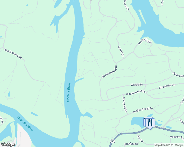 map of restaurants, bars, coffee shops, grocery stores, and more near 149 Enchanted Cove in Garland County