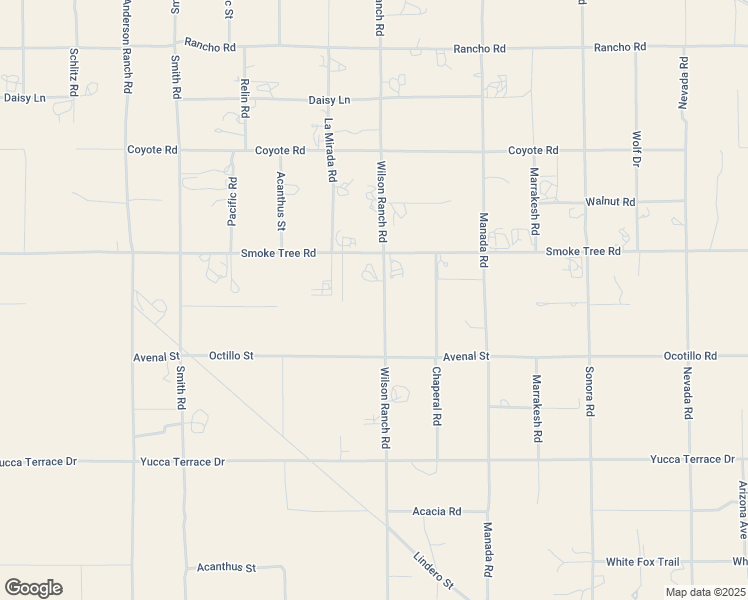 map of restaurants, bars, coffee shops, grocery stores, and more near 10450 Wilson Ranch Road in Phelan