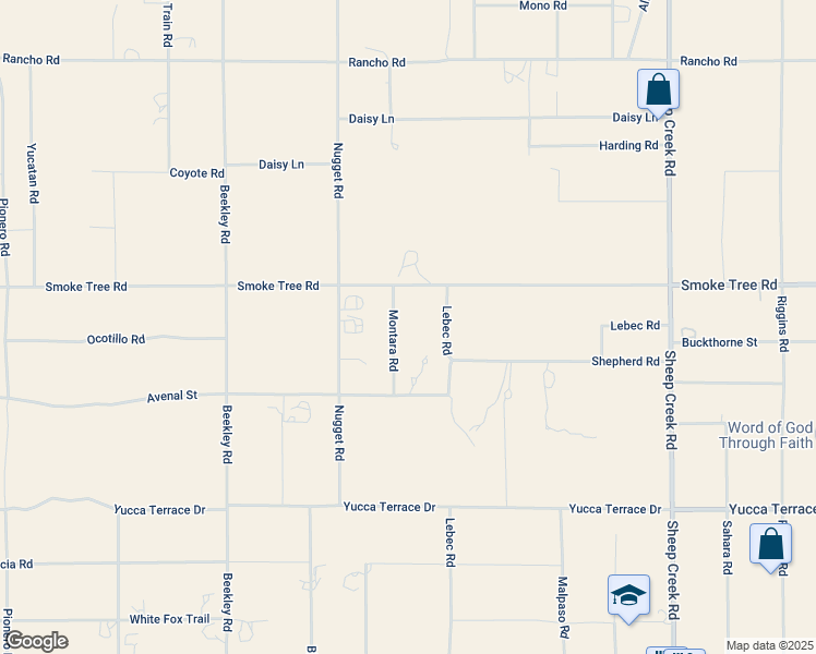 map of restaurants, bars, coffee shops, grocery stores, and more near 10433 Montara Road in Phelan