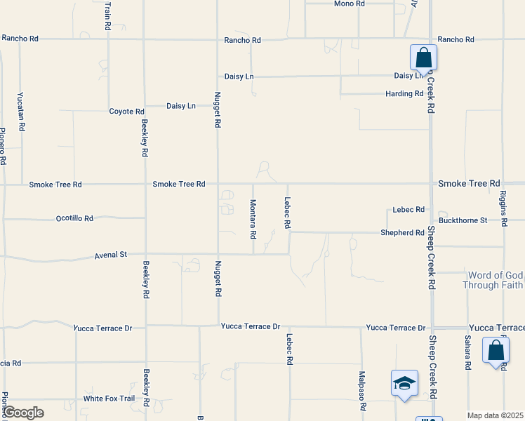 map of restaurants, bars, coffee shops, grocery stores, and more near 10433 Montara Road in Phelan