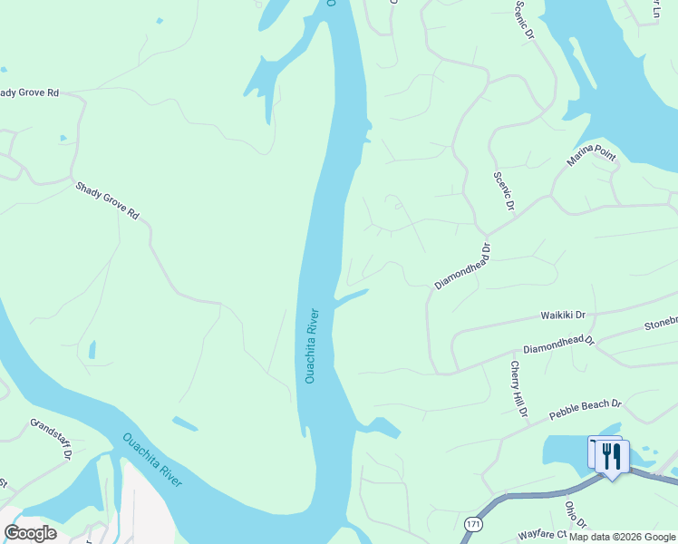 map of restaurants, bars, coffee shops, grocery stores, and more near 217 Enchanted Cove in Garland County