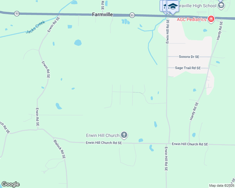 map of restaurants, bars, coffee shops, grocery stores, and more near 107 Magnolia Drive Southeast in Calhoun