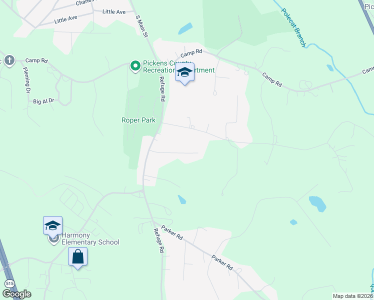 map of restaurants, bars, coffee shops, grocery stores, and more near 194 Southwoods Drive in Jasper
