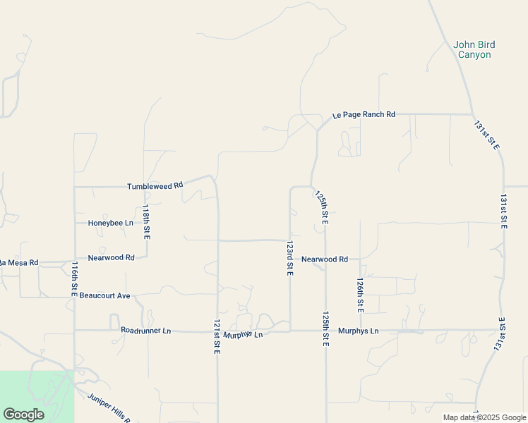 map of restaurants, bars, coffee shops, grocery stores, and more near 29405 123rd Street East in Pearblossom