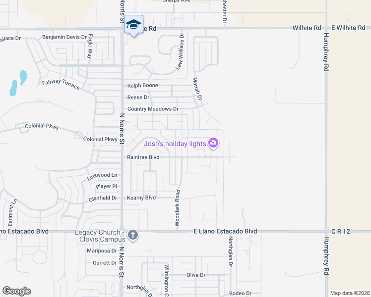 map of restaurants, bars, coffee shops, grocery stores, and more near 2200 Briggs Avenue in Clovis