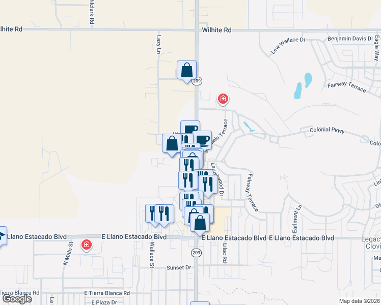 map of restaurants, bars, coffee shops, grocery stores, and more near 4034-4196 Prince St in Clovis