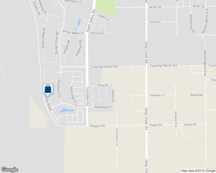 map of restaurants, bars, coffee shops, grocery stores, and more near 10359 Damask Rose Street in Apple Valley