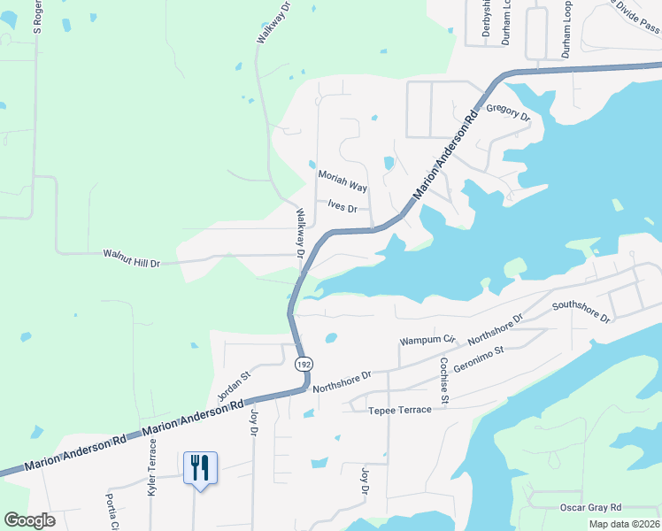 map of restaurants, bars, coffee shops, grocery stores, and more near 2955 Marion Anderson Road in Garland County