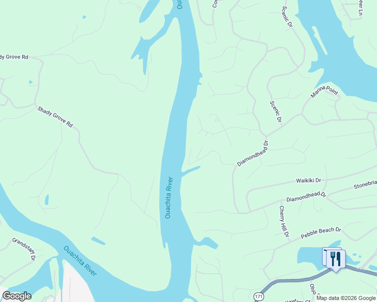 map of restaurants, bars, coffee shops, grocery stores, and more near 217 Enchanted Cove in Garland County