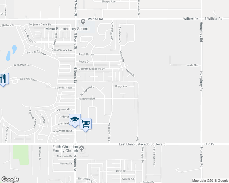 map of restaurants, bars, coffee shops, grocery stores, and more near 2200 Briggs Avenue in Clovis