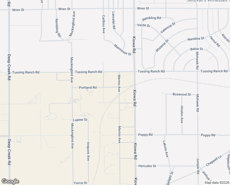 map of restaurants, bars, coffee shops, grocery stores, and more near 10350 Merino Avenue in Apple Valley