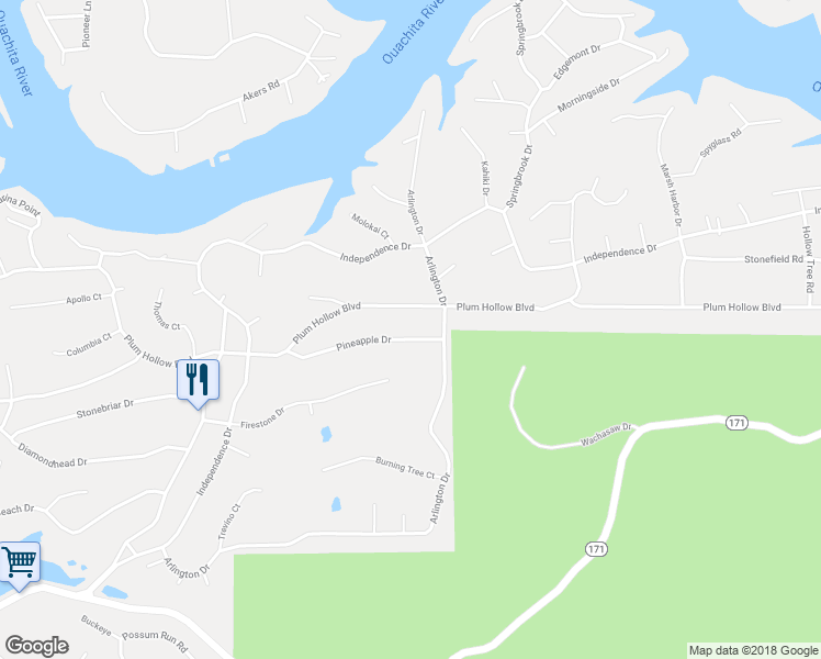 map of restaurants, bars, coffee shops, grocery stores, and more near 135 Pineapple Drive in Malvern
