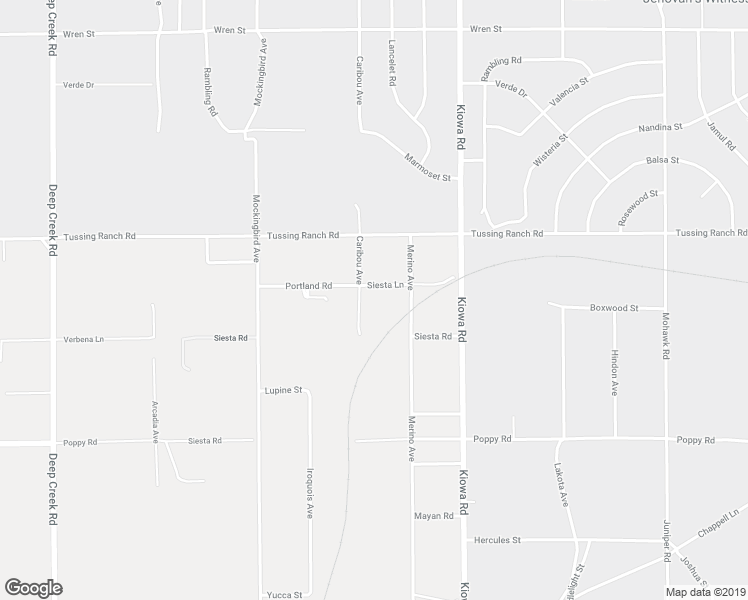 map of restaurants, bars, coffee shops, grocery stores, and more near 10383 Caribou Avenue in Apple Valley