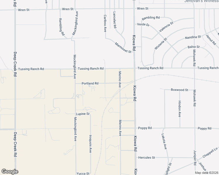 map of restaurants, bars, coffee shops, grocery stores, and more near 10383 Caribou Avenue in Apple Valley