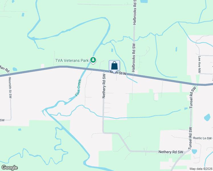 map of restaurants, bars, coffee shops, grocery stores, and more near 202 Nethery Road Southwest in Hartselle