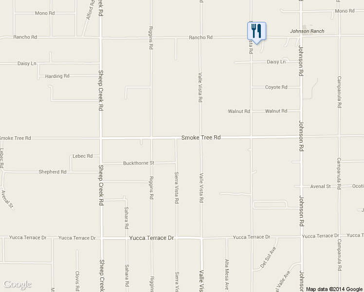 map of restaurants, bars, coffee shops, grocery stores, and more near 4445 Smoke Tree Road in Phelan