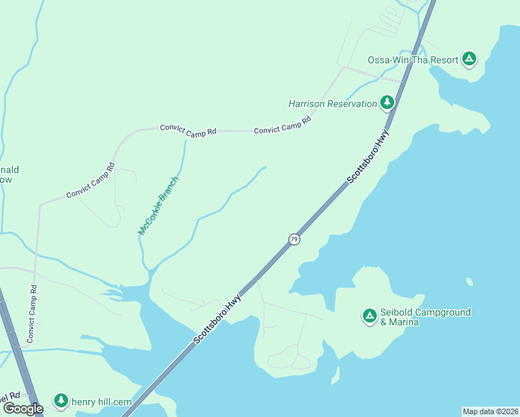 map of restaurants, bars, coffee shops, grocery stores, and more near 1613 Scottsboro Highway in Guntersville
