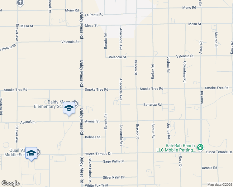 map of restaurants, bars, coffee shops, grocery stores, and more near 10426 Anaconda Avenue in Hesperia