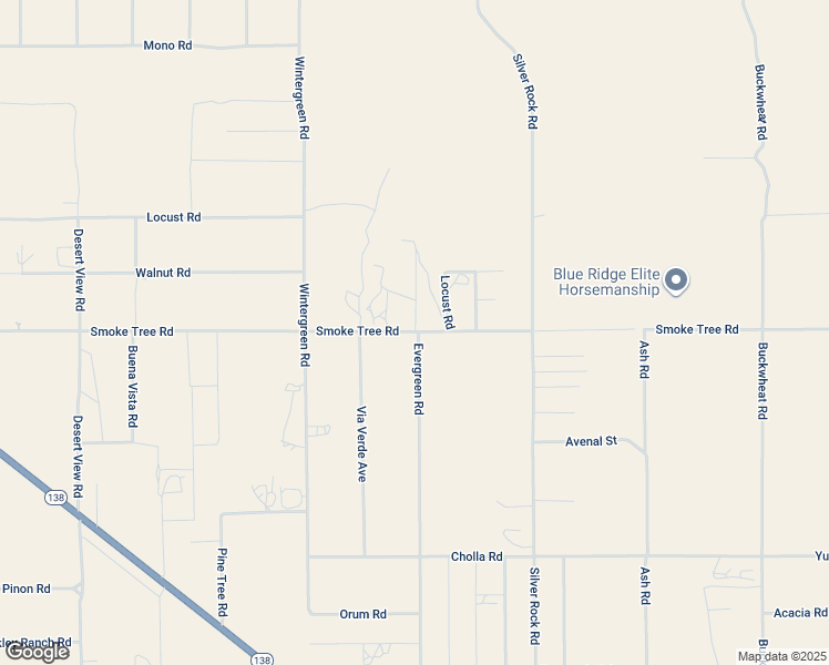 map of restaurants, bars, coffee shops, grocery stores, and more near Smoke Tree Road in Pinon Hills