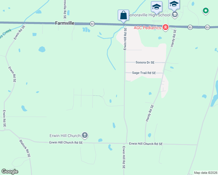 map of restaurants, bars, coffee shops, grocery stores, and more near 139 Ash Court Southeast in Calhoun