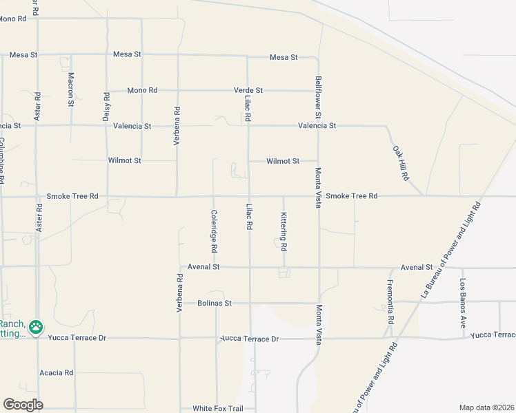 map of restaurants, bars, coffee shops, grocery stores, and more near 10420 Lilac Road in Hesperia