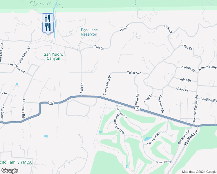 map of restaurants, bars, coffee shops, grocery stores, and more near 644 Buena Vista Drive in Montecito