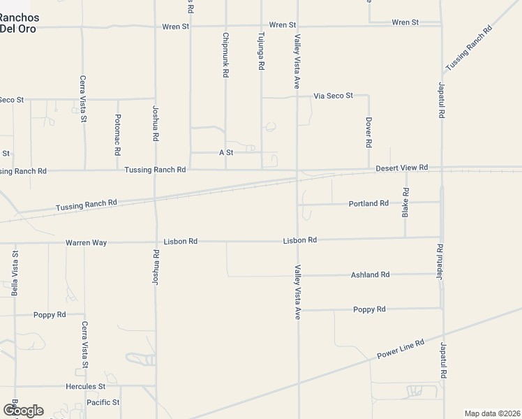 map of restaurants, bars, coffee shops, grocery stores, and more near 23501-23699 Tussing Ranch Road in Apple Valley