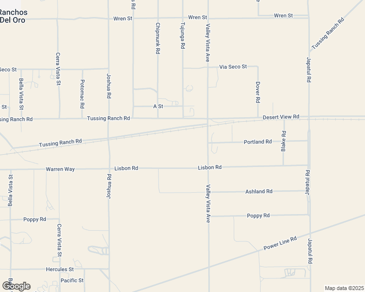 map of restaurants, bars, coffee shops, grocery stores, and more near Tussing Ranch Road in Apple Valley