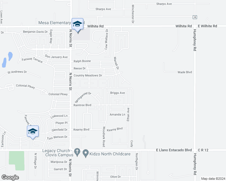 map of restaurants, bars, coffee shops, grocery stores, and more near 2208 Curlew Place in Clovis