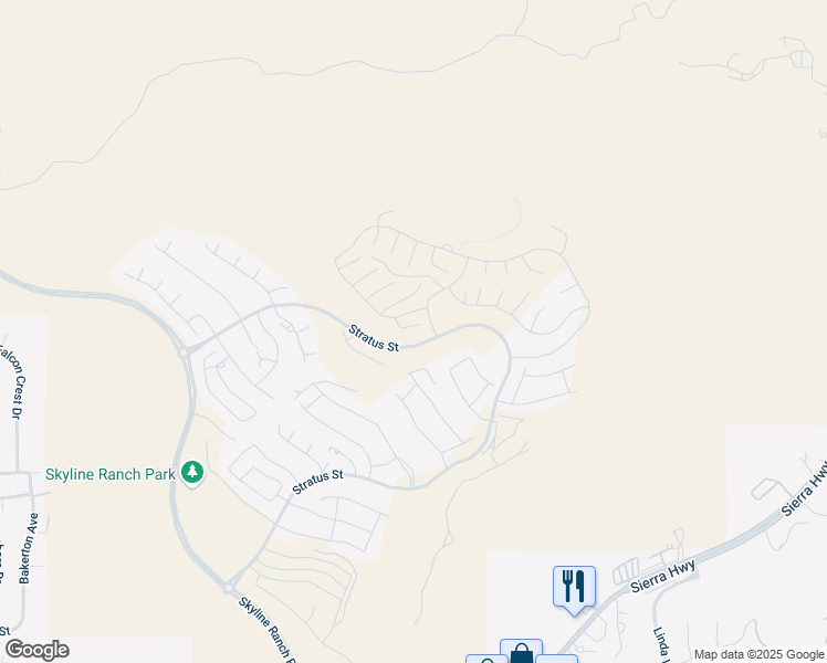 map of restaurants, bars, coffee shops, grocery stores, and more near 17908 Trek Court in Santa Clarita