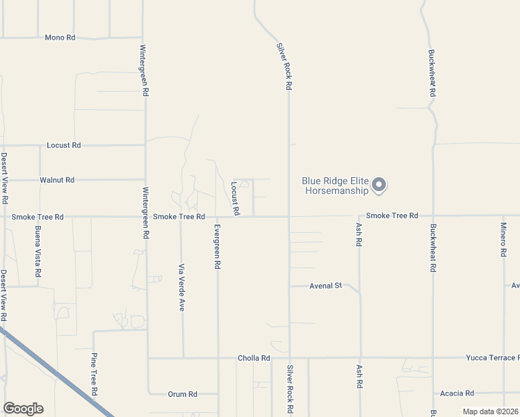 map of restaurants, bars, coffee shops, grocery stores, and more near Smoke Tree Road in Piñon Hills