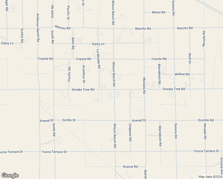map of restaurants, bars, coffee shops, grocery stores, and more near Smoke Tree Road in Phelan