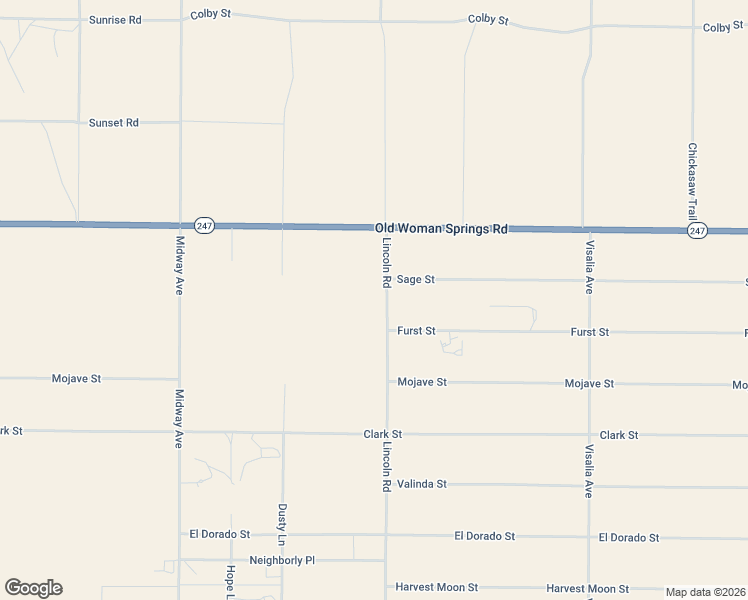 map of restaurants, bars, coffee shops, grocery stores, and more near 10375 Lincoln Road in Lucerne Valley