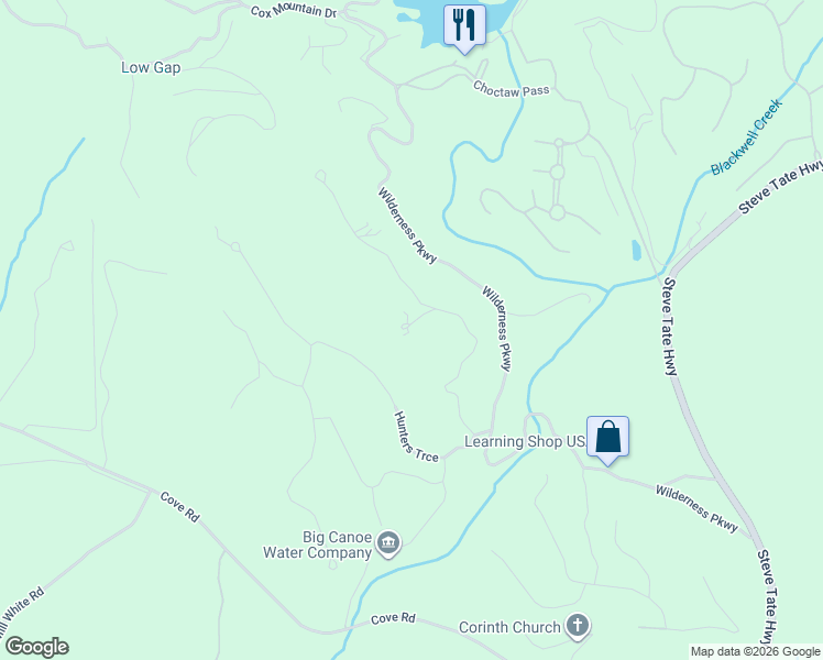 map of restaurants, bars, coffee shops, grocery stores, and more near 71 Pinto Place in Jasper