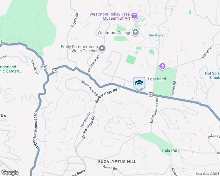 map of restaurants, bars, coffee shops, grocery stores, and more near 565 Barker Pass Road in Montecito