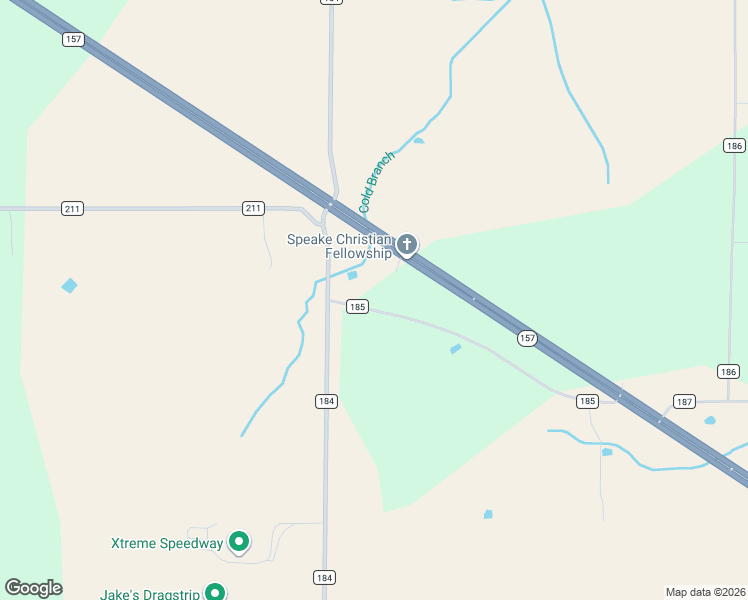 map of restaurants, bars, coffee shops, grocery stores, and more near 105 County Road 185 in Danville