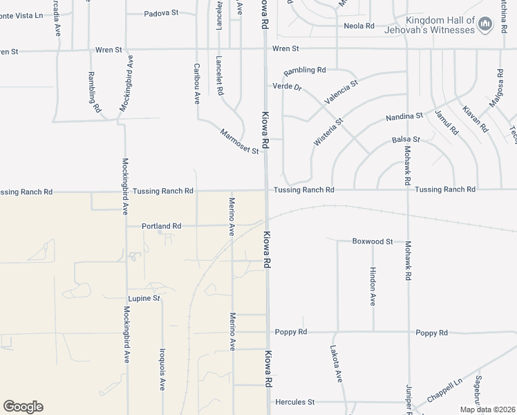 map of restaurants, bars, coffee shops, grocery stores, and more near 10420 Kiowa Road in Apple Valley
