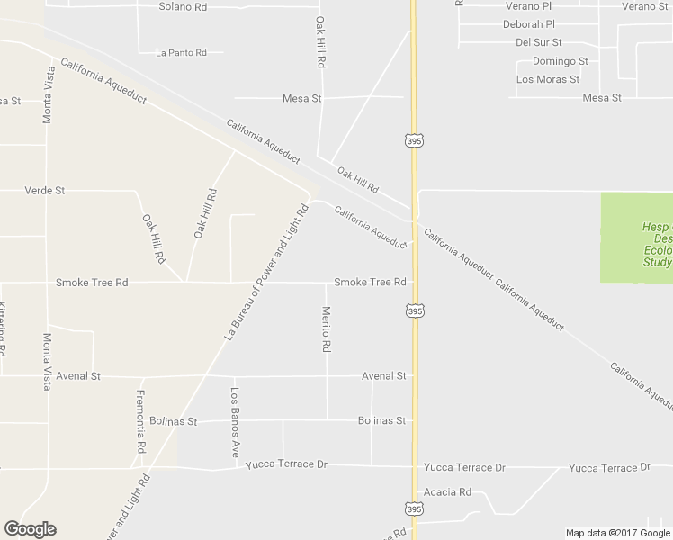 map of restaurants, bars, coffee shops, grocery stores, and more near 11922 Smoke Tree Road in Oak Hills