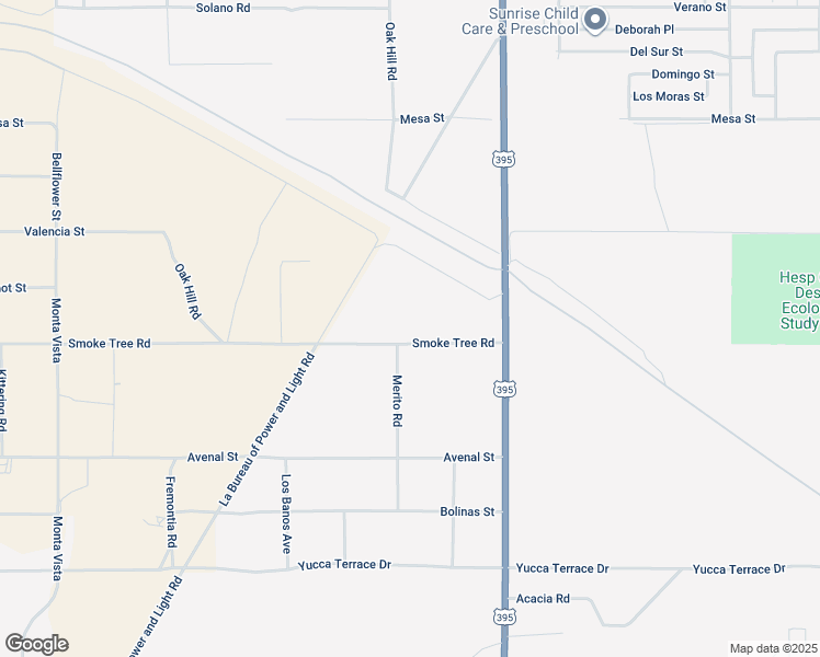 map of restaurants, bars, coffee shops, grocery stores, and more near 11922 Smoke Tree Road in Oak Hills